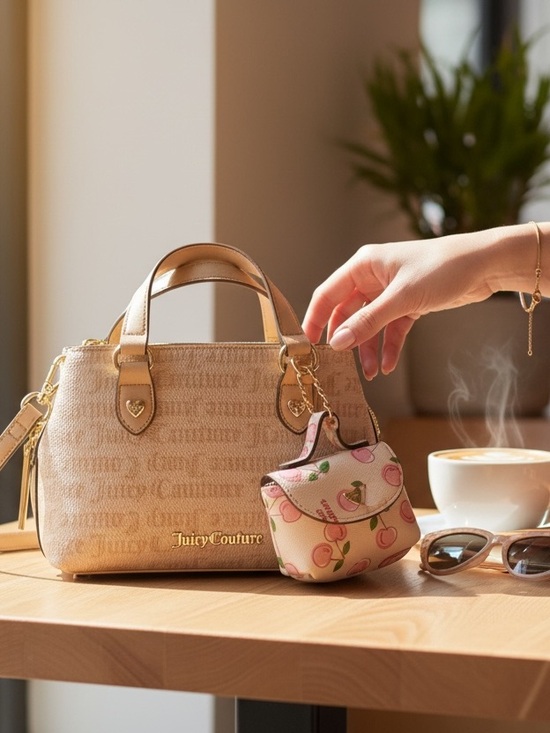 Juicy Couture Handbags - NWT Juicy Couture Sweet Thing II Mini Satchel Crossbody Bag Sandstone Beige